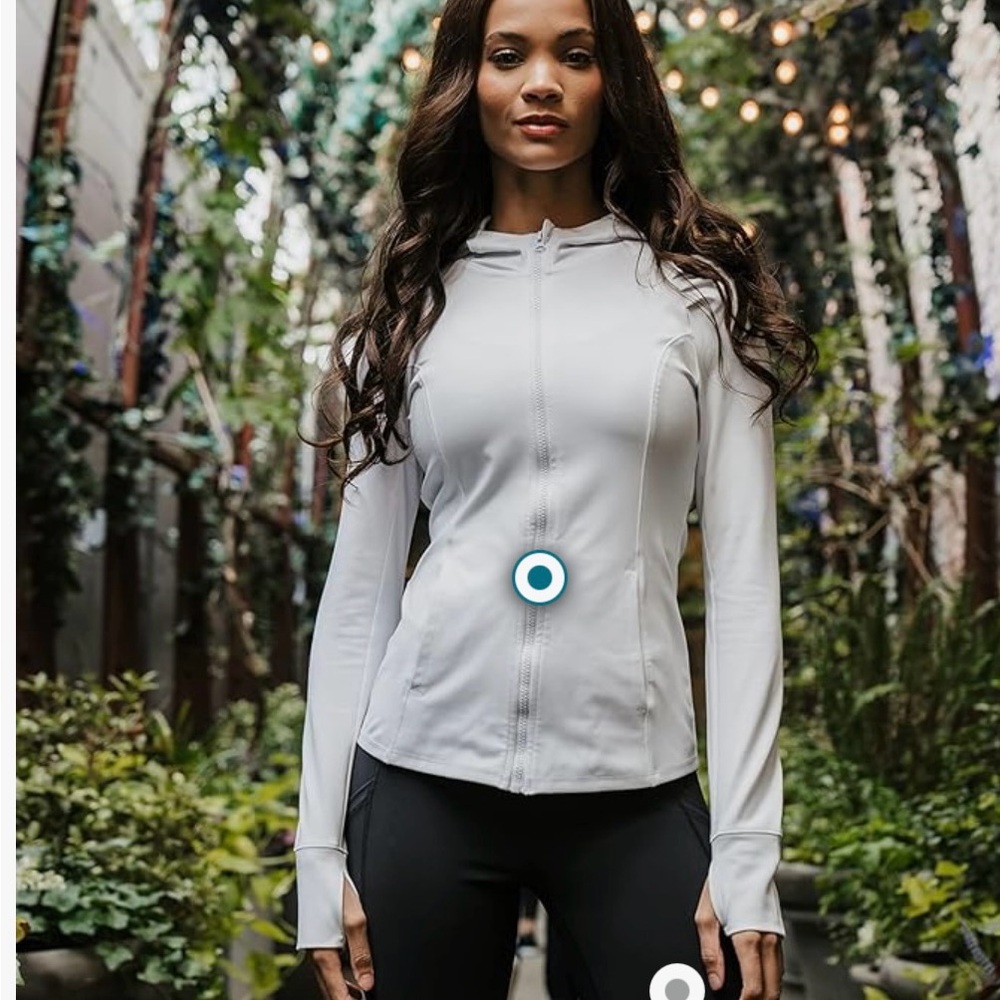 Yogalicious Lux White Zip-Up Athletic Jacket-Size L